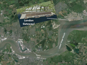 London Gateway. Google Earth, adapted and annotated by author