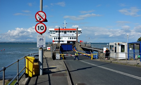 An Isle of Wight ferry arriving at Fishbourne